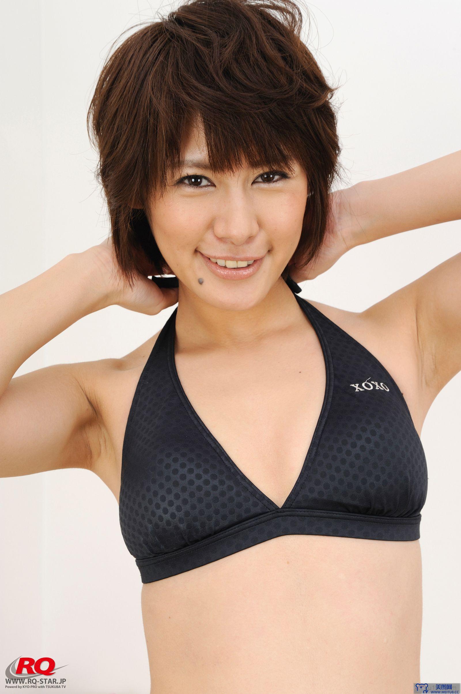 [RQ-STAR美女] NO.0077 Akiko Fujihara 藤原明子 Swim Suits - Black