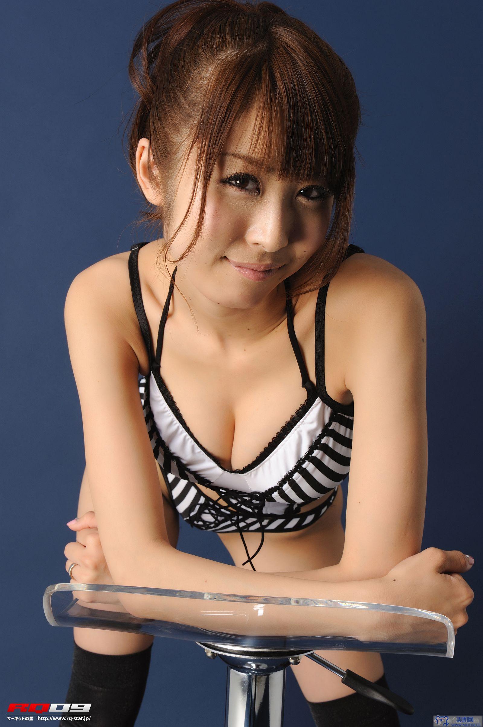 [RQ-STAR美女] NO.0134 Saori Agatsuma 我妻さおり Swim Suits – Black x White