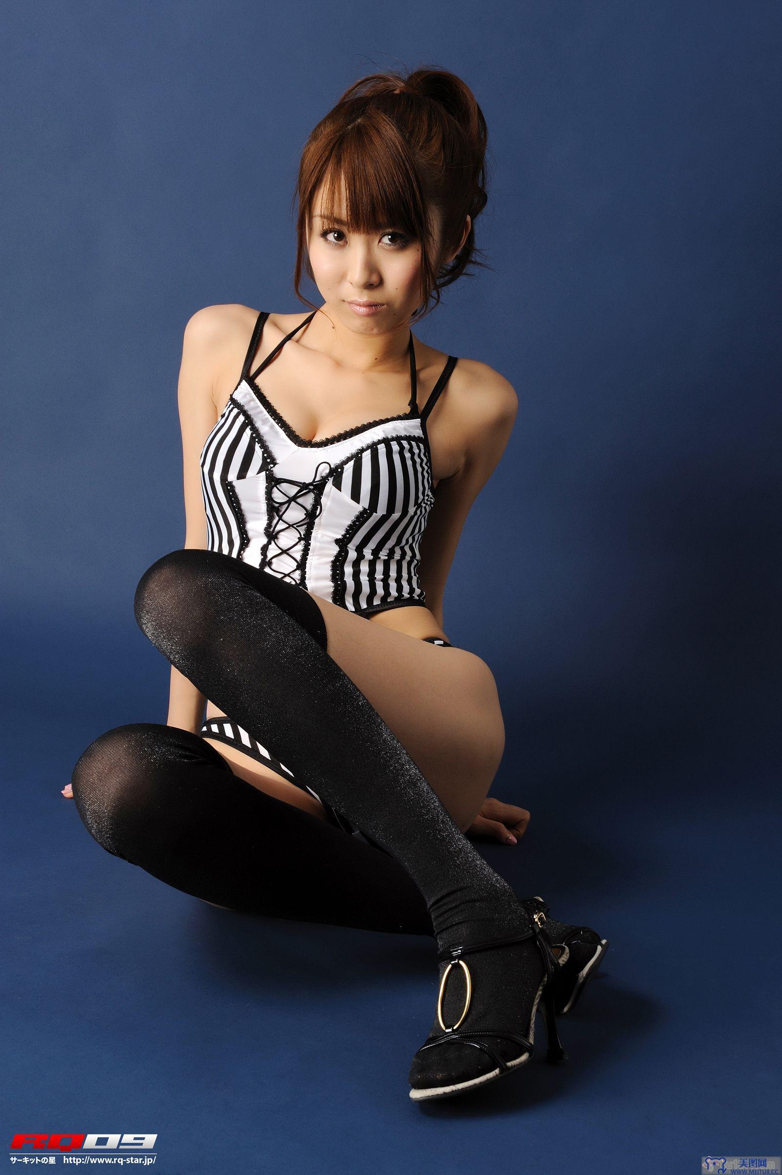 [RQ-STAR美女] NO.0134 Saori Agatsuma 我妻さおり Swim Suits – Black x White