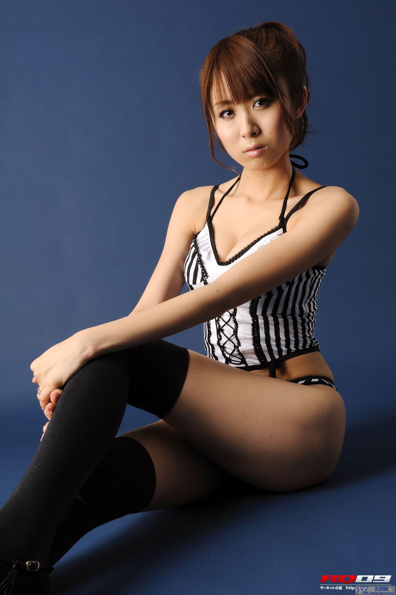 [RQ-STAR美女] NO.0134 Saori Agatsuma 我妻さおり Swim Suits – Black x White