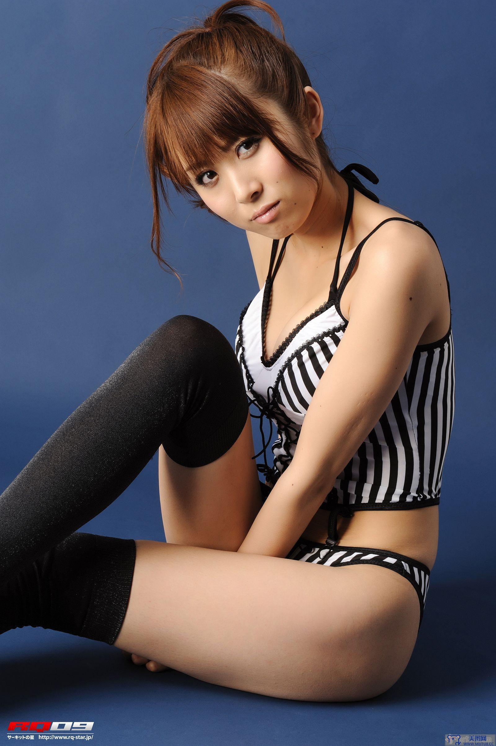 [RQ-STAR美女] NO.0134 Saori Agatsuma 我妻さおり Swim Suits – Black x White