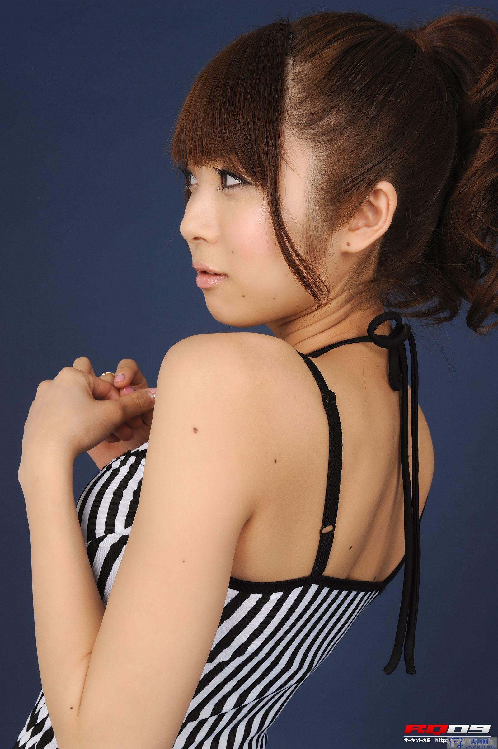 [RQ-STAR美女] NO.0134 Saori Agatsuma 我妻さおり Swim Suits – Black x White