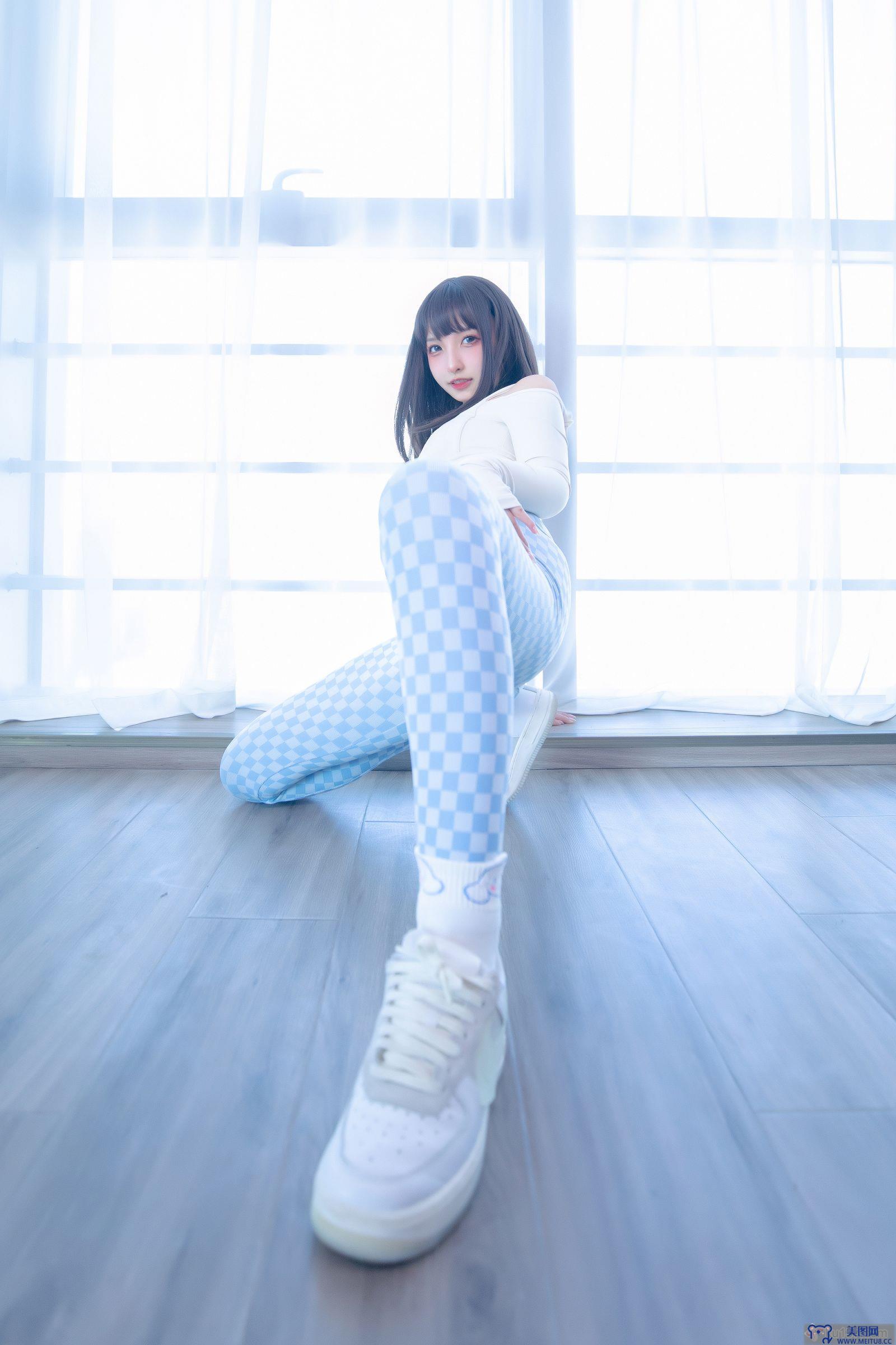 [神楽坂真冬] NO.103 蓝白格