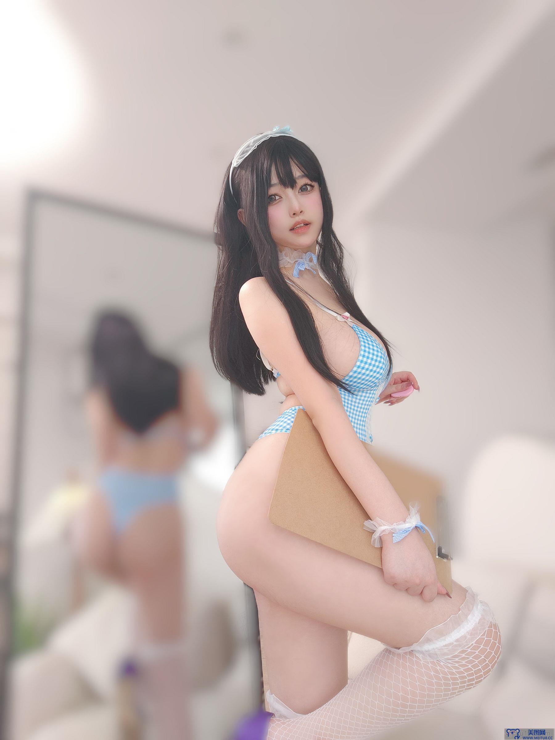 [女主K] NO.045 蓝色泳装女仆