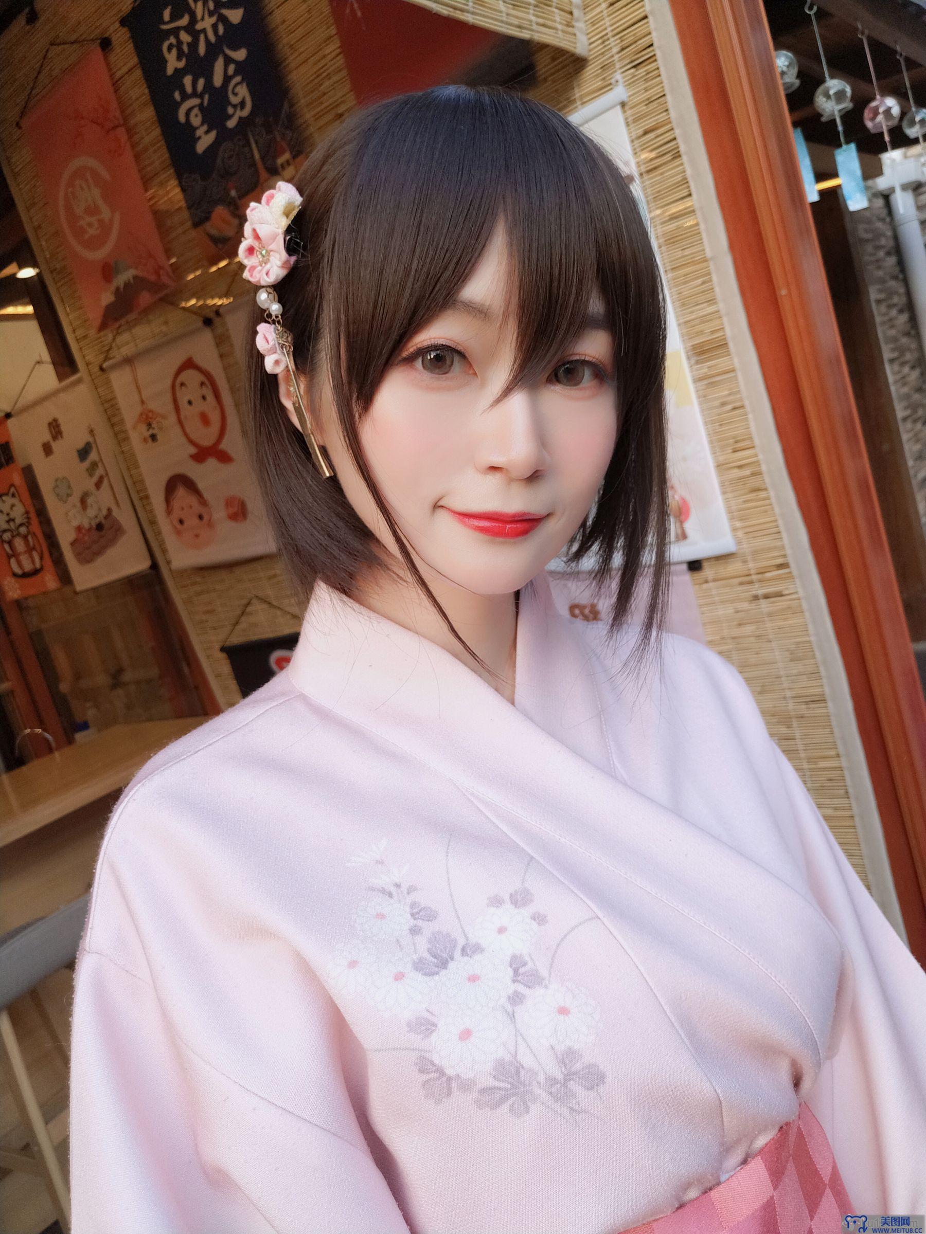 [二次元] Coser小姐姐白银 - 和服温泉